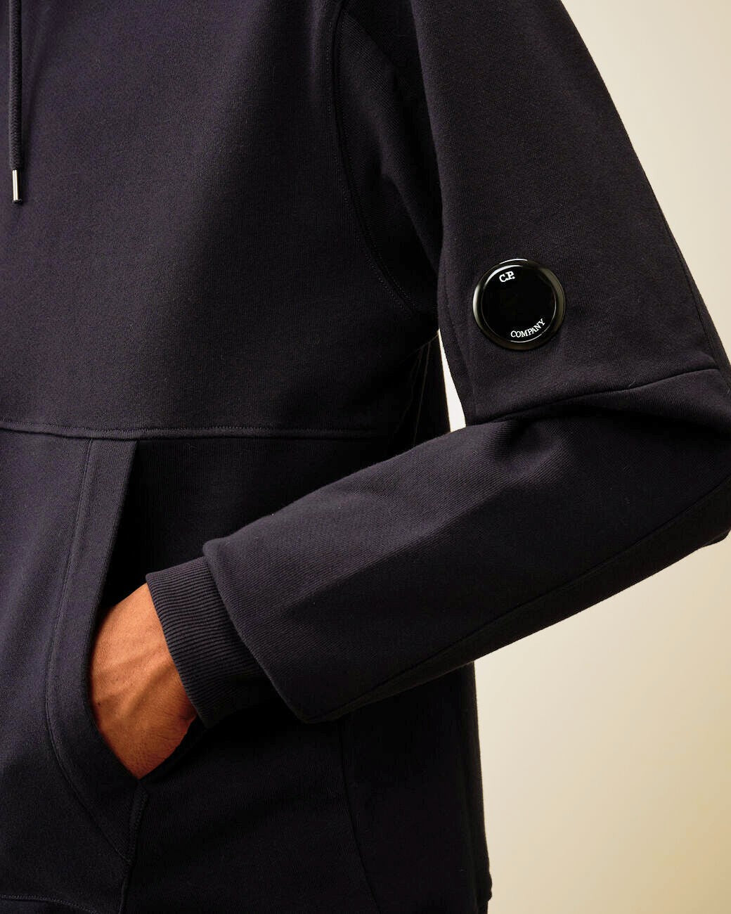 Hooded Diagonal Raised Fleece blu navy