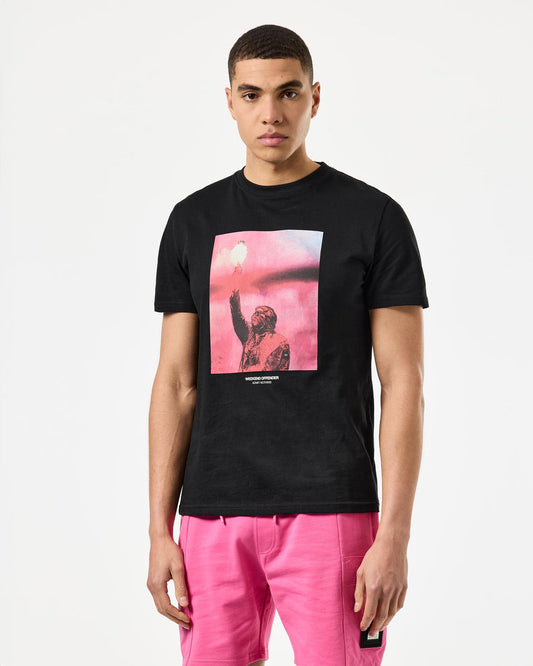 T-shirt bagliore nera