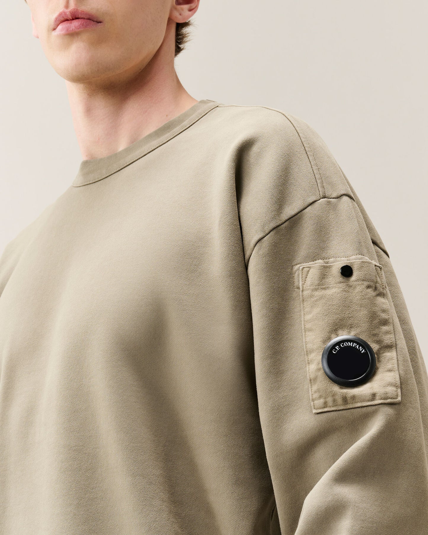 Brushed and Emerized Diagonal sweatshirt fallen rock