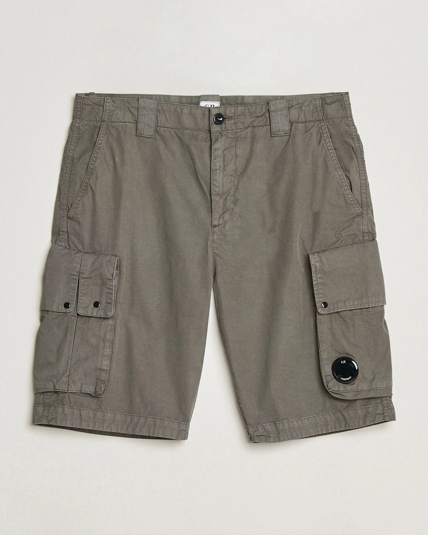 Cotton gabardine Lens carta short grigio