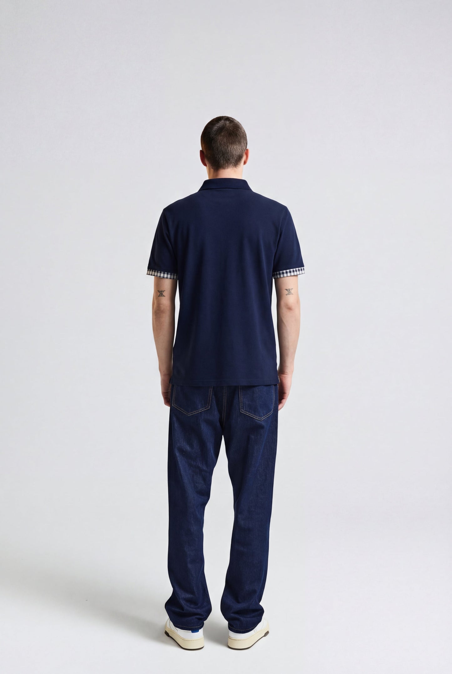 Stretch sleeves polo navy