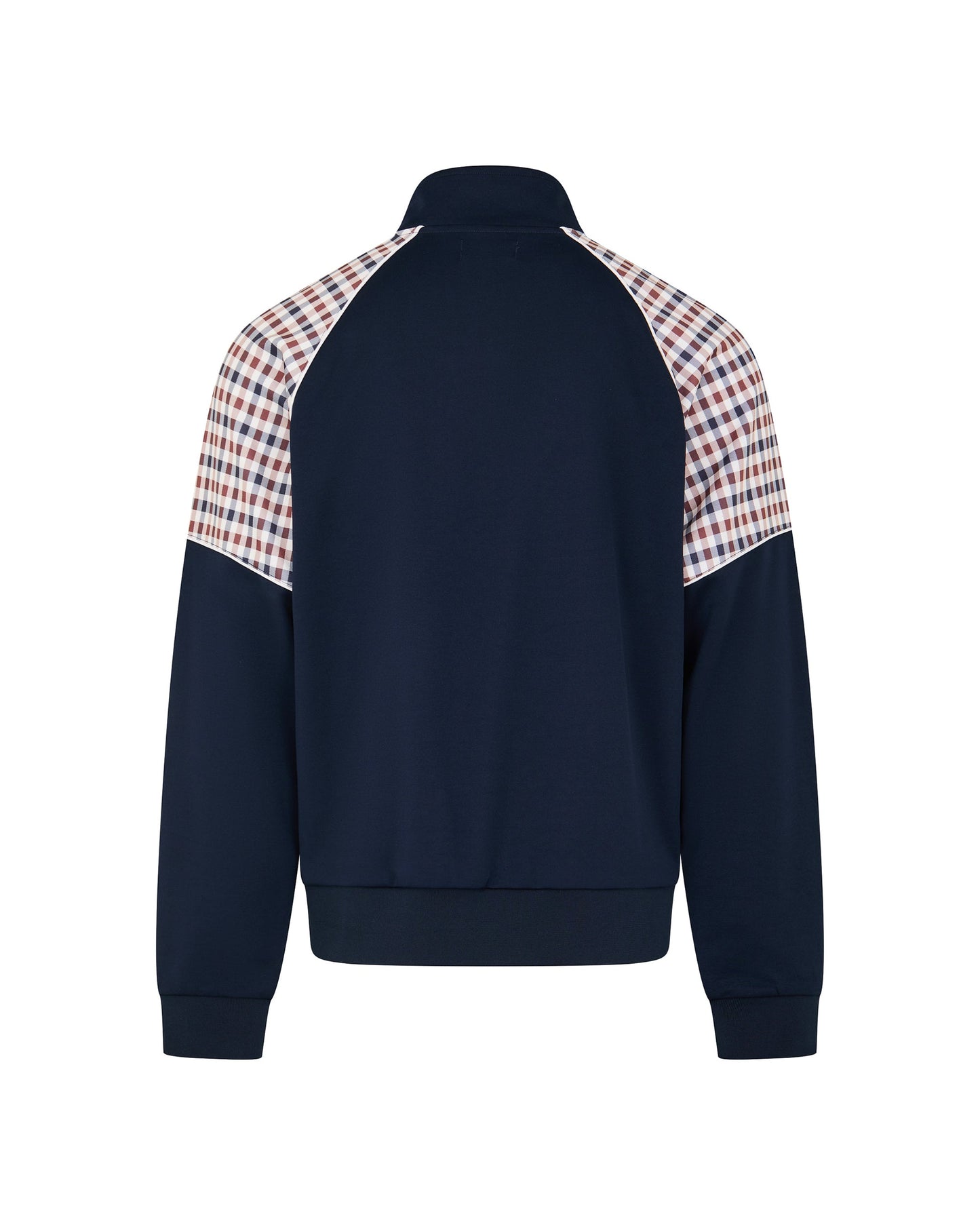 Check sleeves track top navy