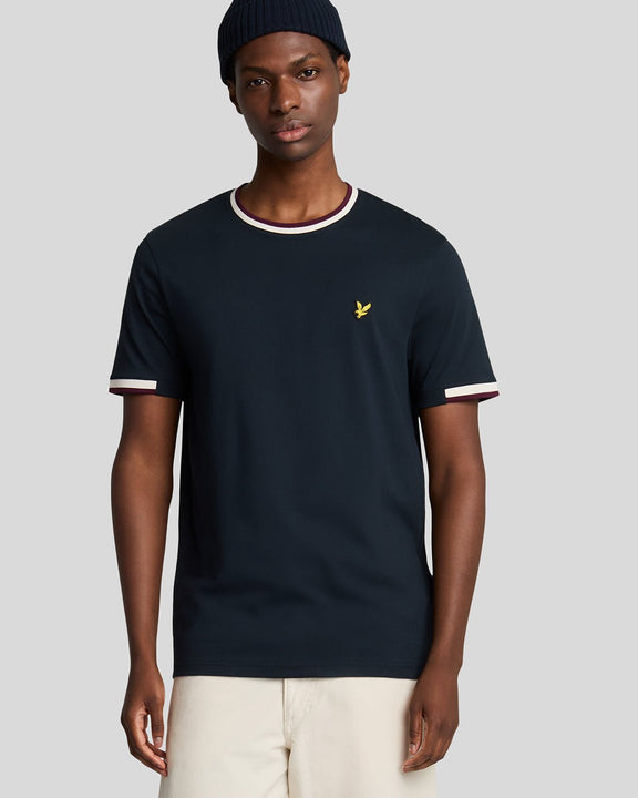 Half tipped t-shirt blu navy