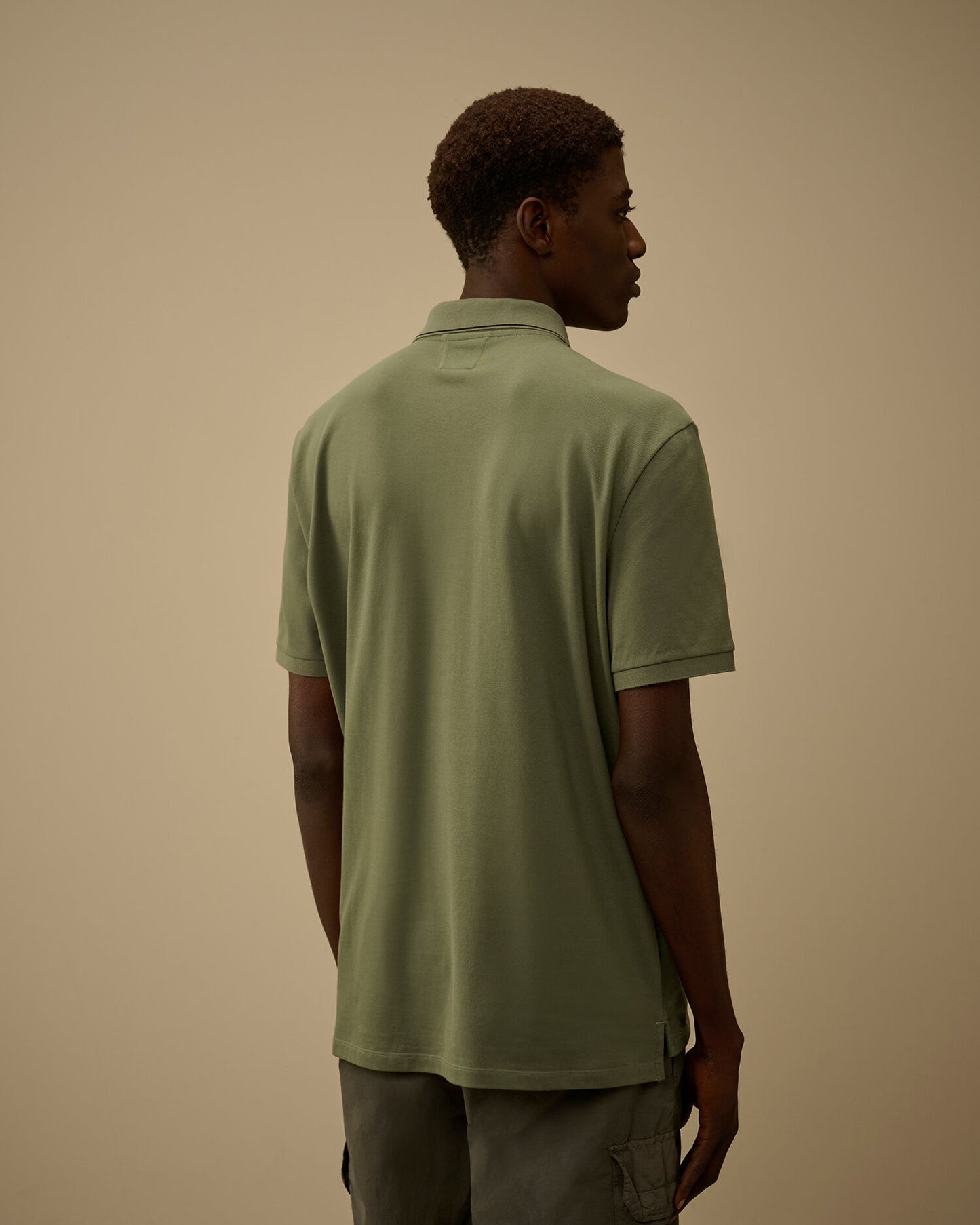 Polo sleeve Stretch piquet verde salvia
