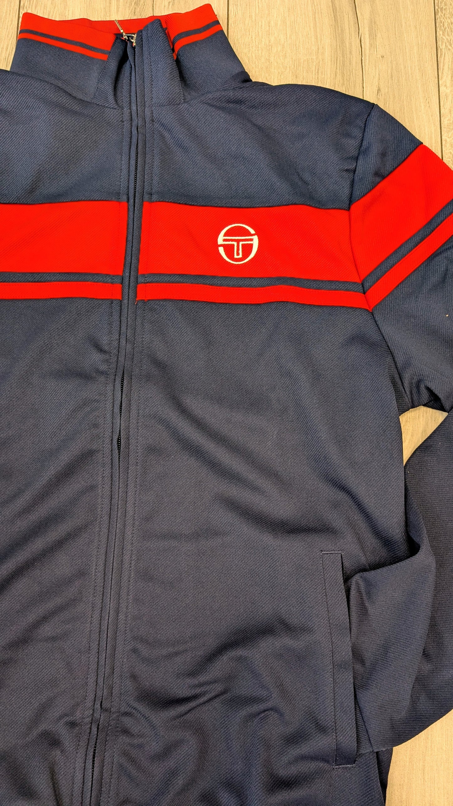 Felpa track top Damarindo navy/rosso