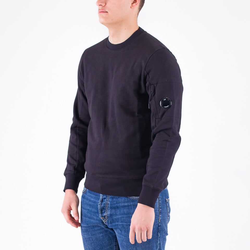 Diagonal raised fleece sweatshirt nera