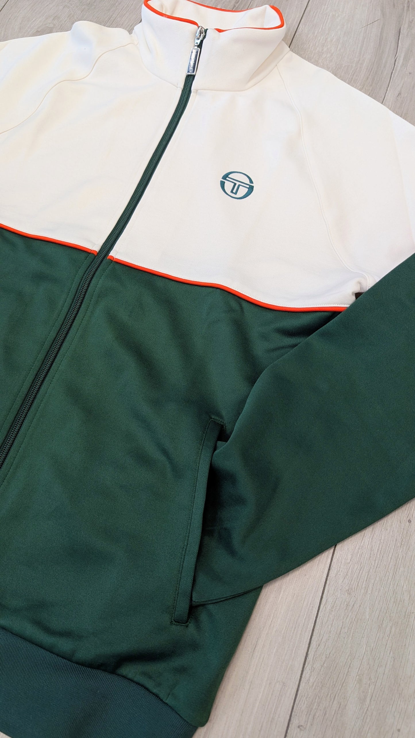 Felpa track top Orion verde/panna/rosso