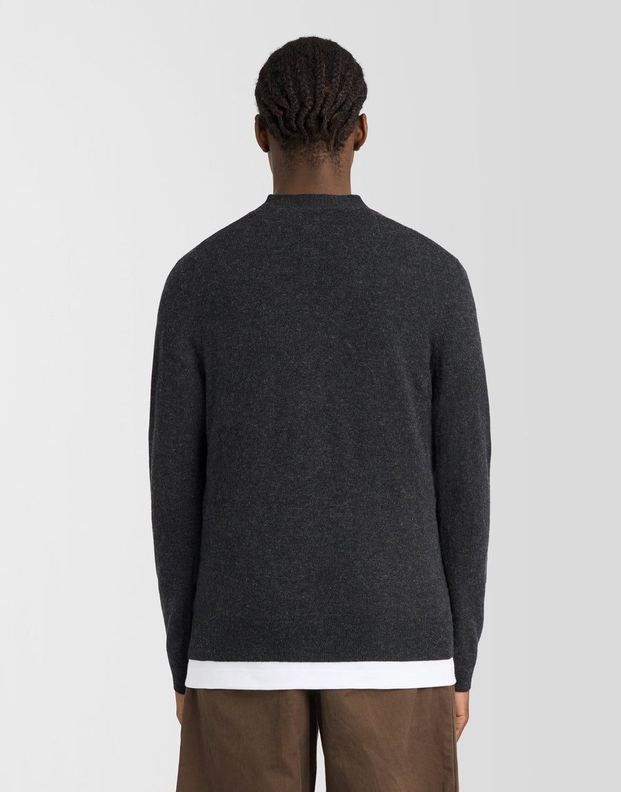 Cardigan lambswool jet black marl