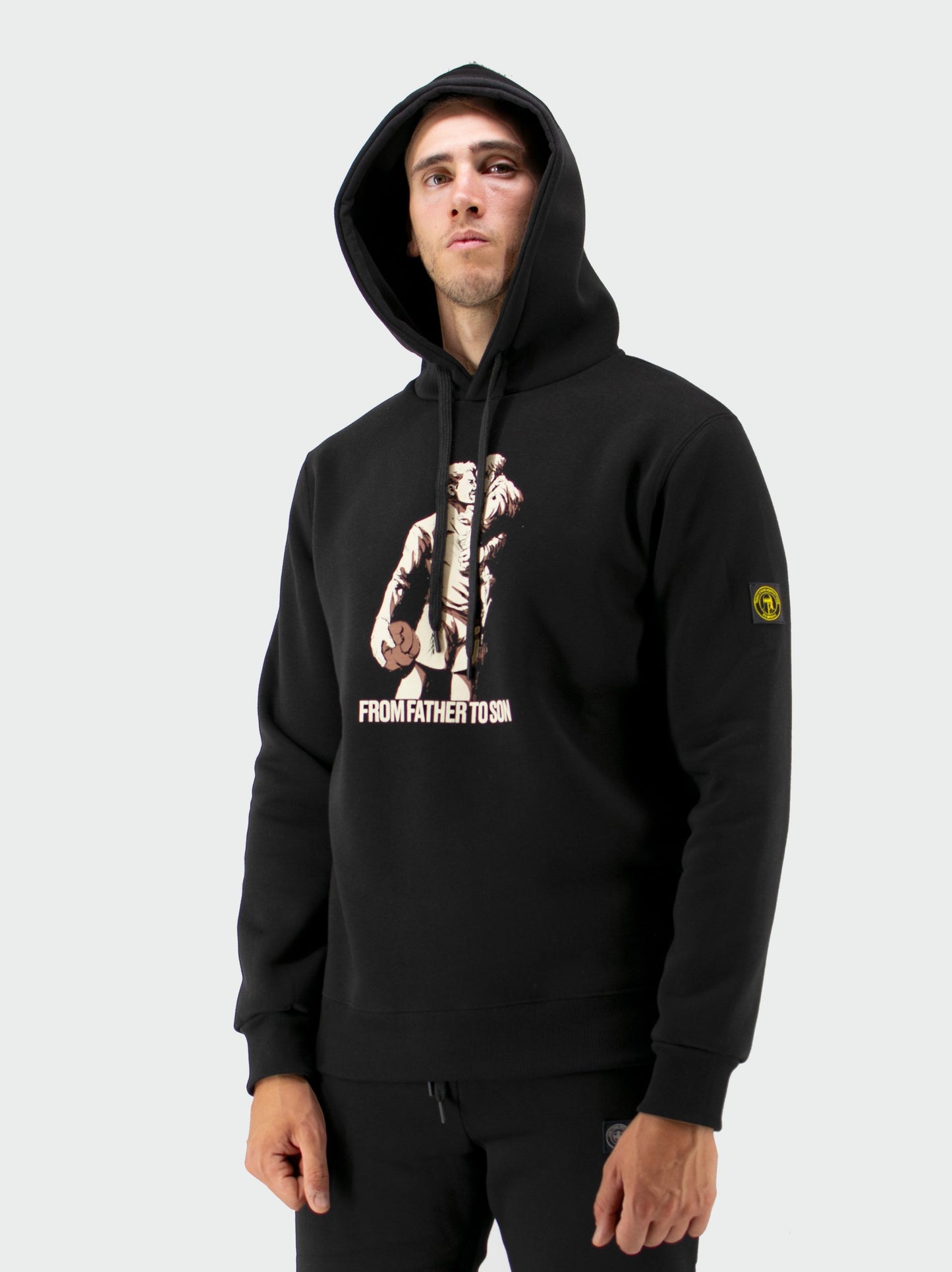 Felpa cappuccio di padre in figlio nera