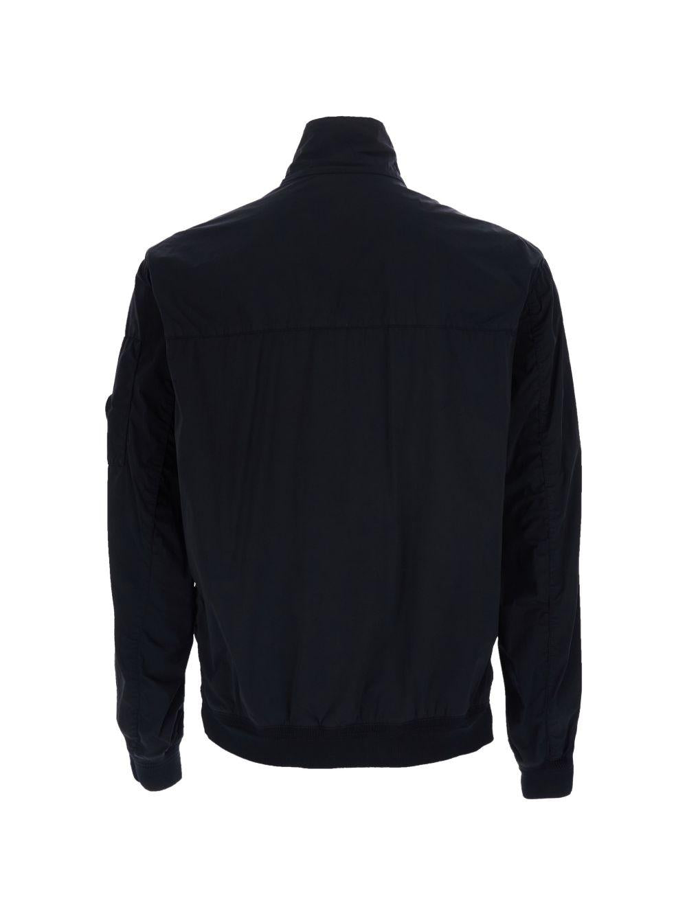 Bomber track top in nylon foderato navy