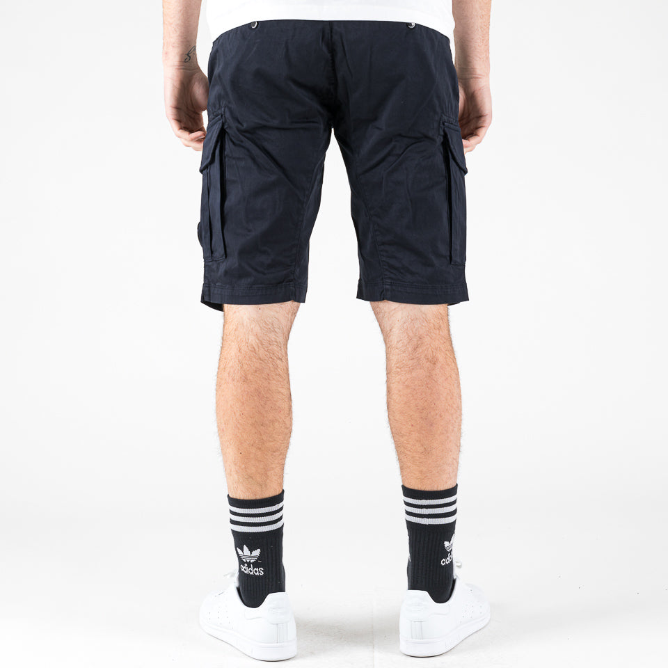 Stretch sateen cargo short blu navy