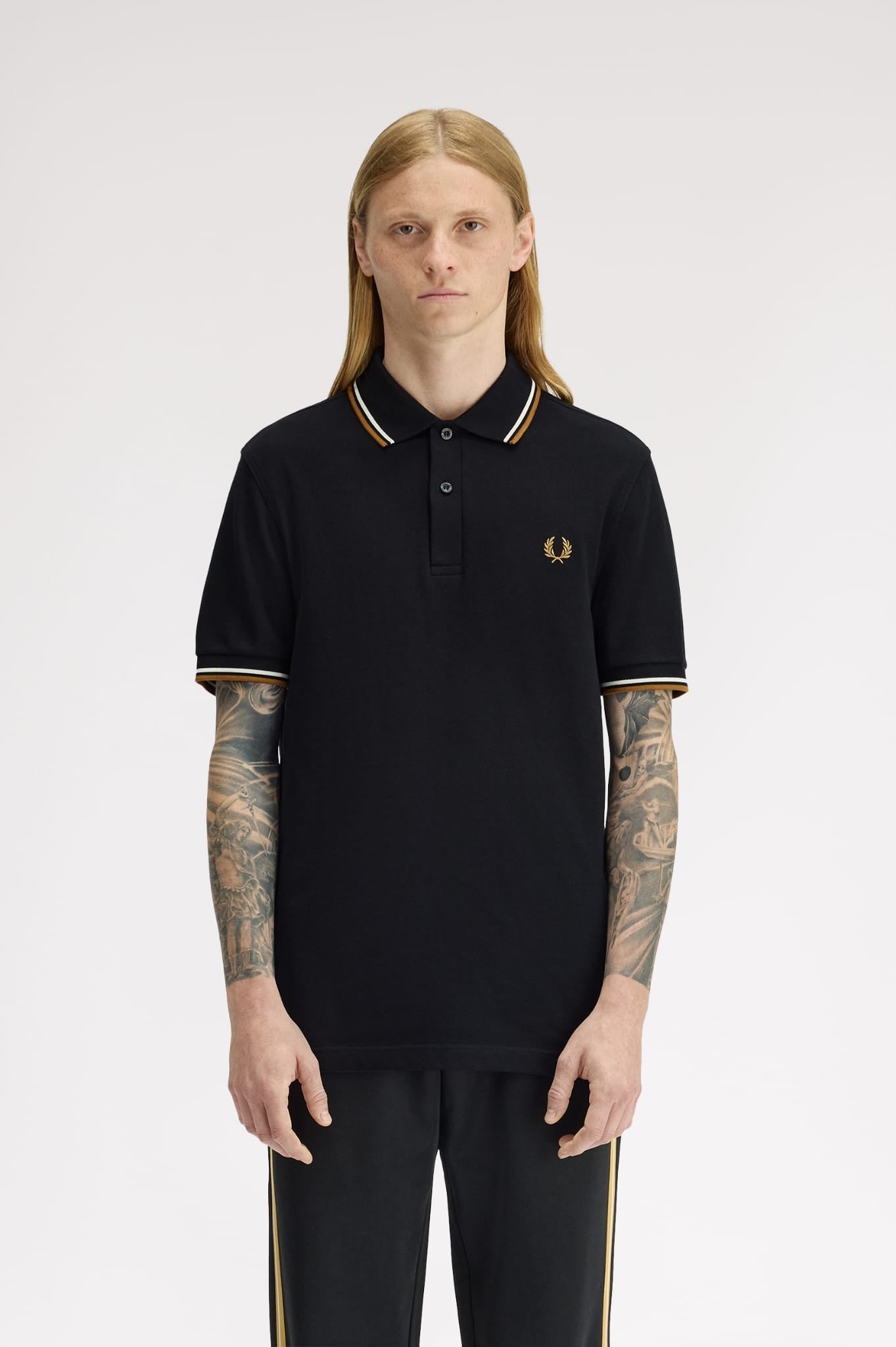 Twin Tipped polo nera/gold