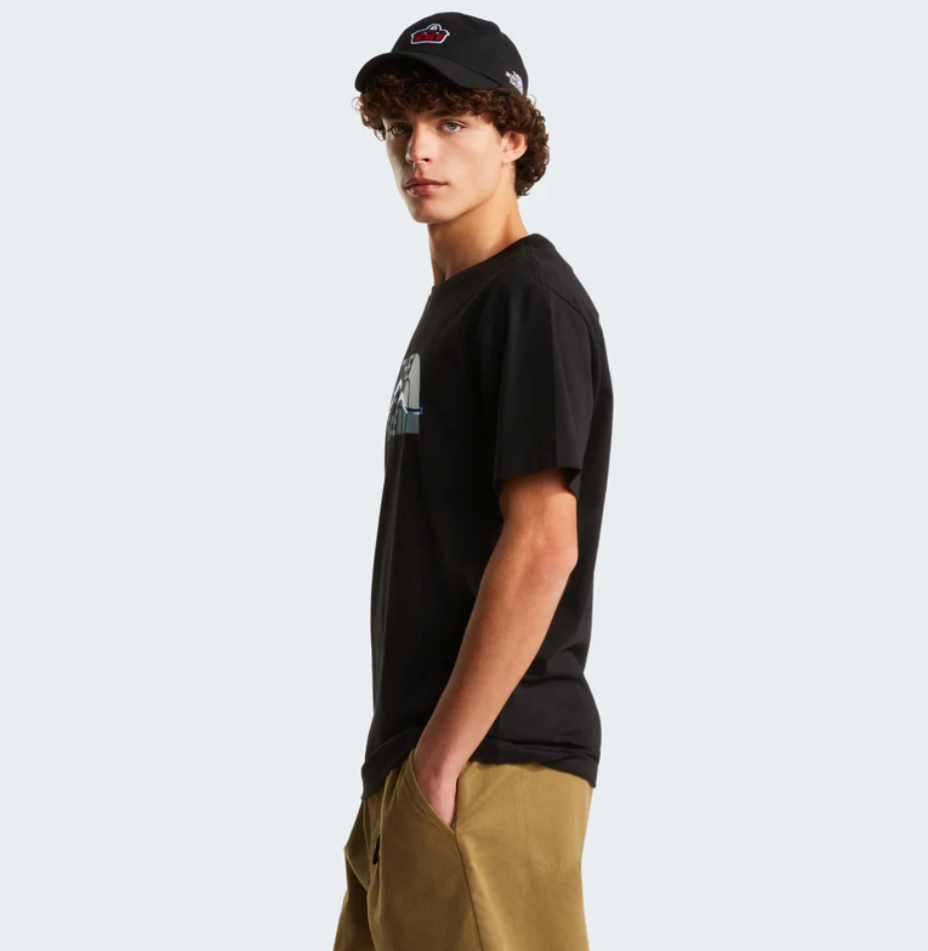 T-shirt Mountain line nera
