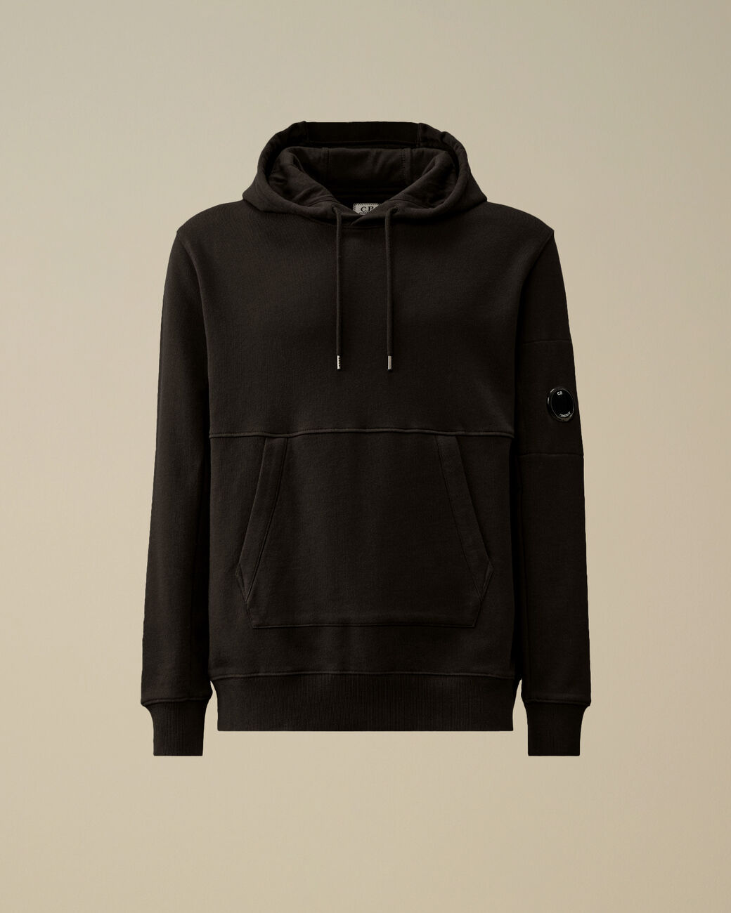 Sweat Hooded Diagonal Raised Fleece nera