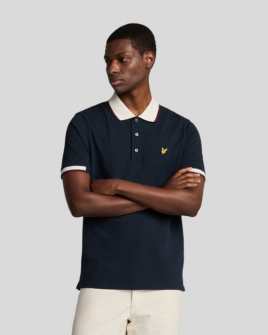 Half tipped polo shirt blu navy