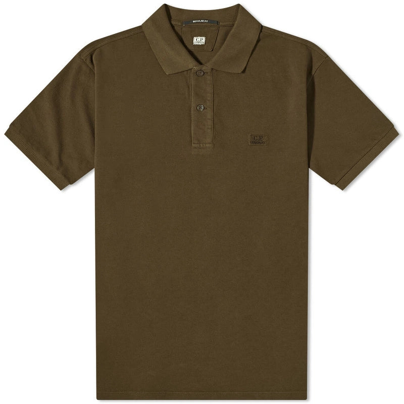 Stretch Piquet polo shirt verde militare