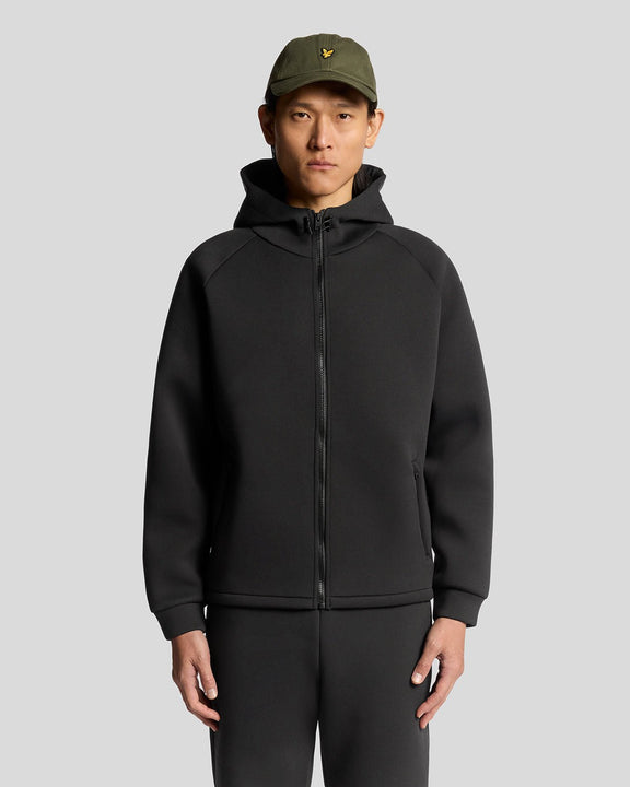 Neoprene zip hoodie nera