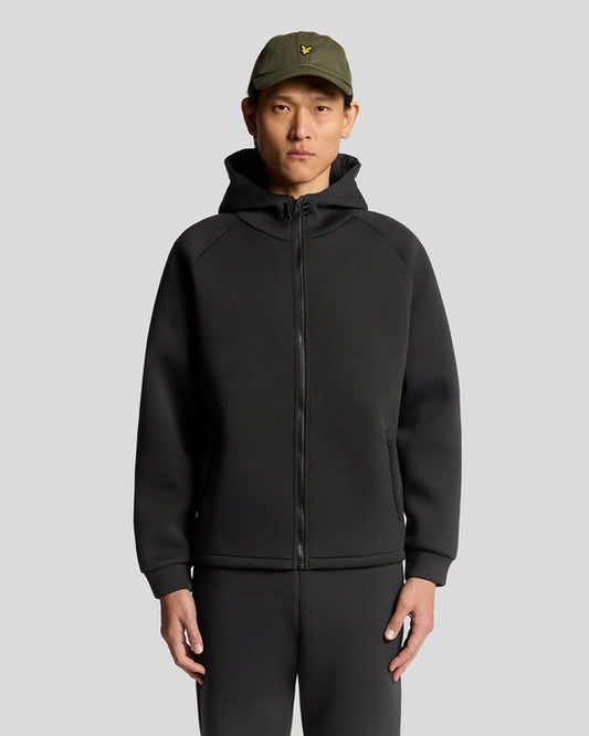 Neoprene zip hoodie nera