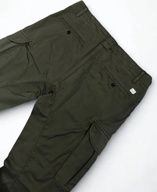 Cargo pants stretch sateen Ivy green