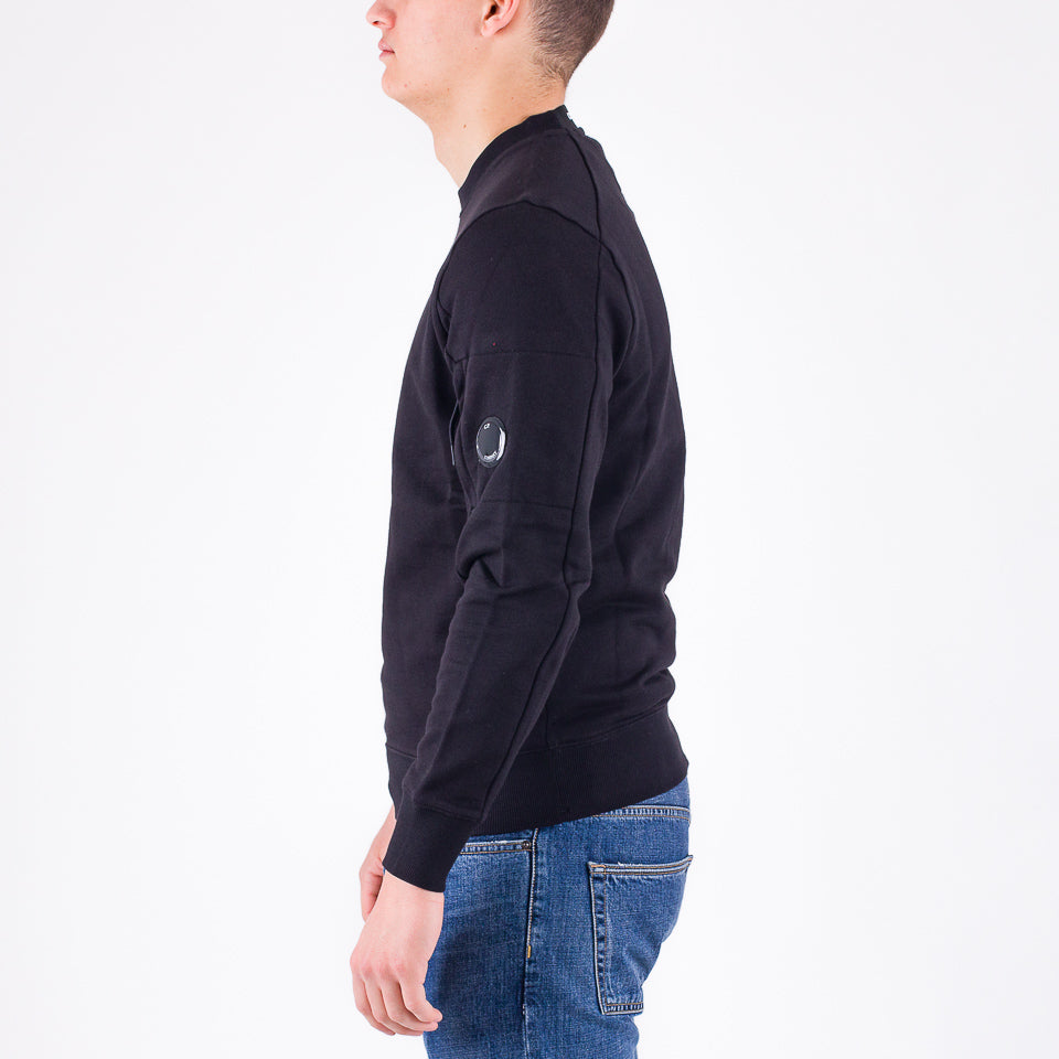 Diagonal raised fleece sweatshirt nera