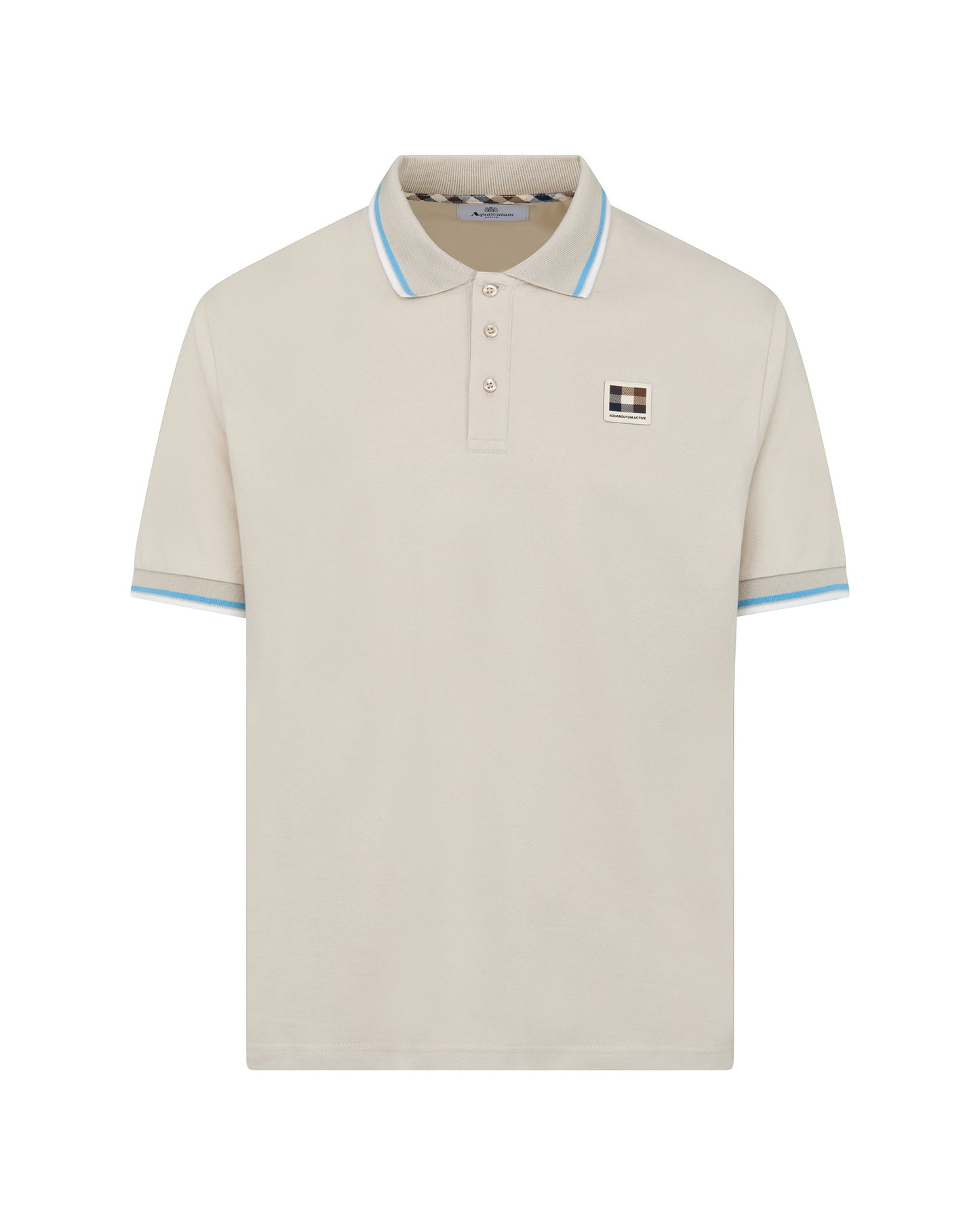Stretch piquet stripes polo beige