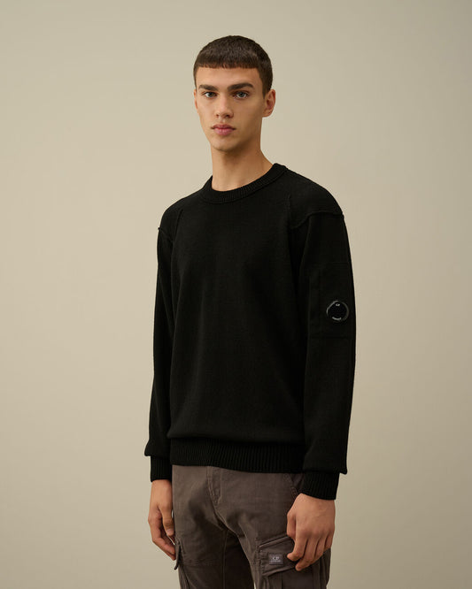 Sea Island crew neck lens knit nero
