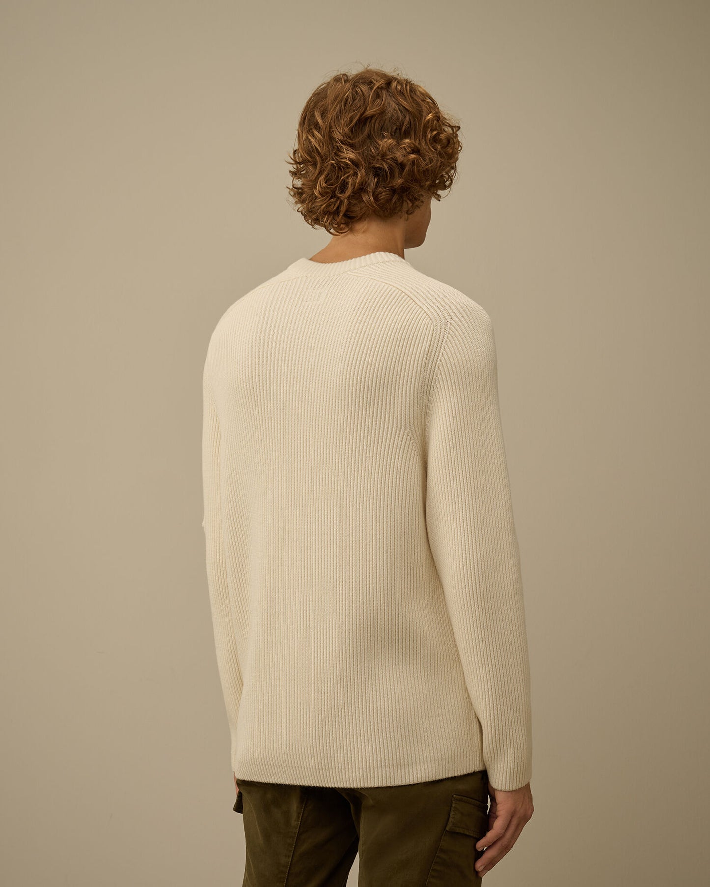 Maglione full rib gauze white