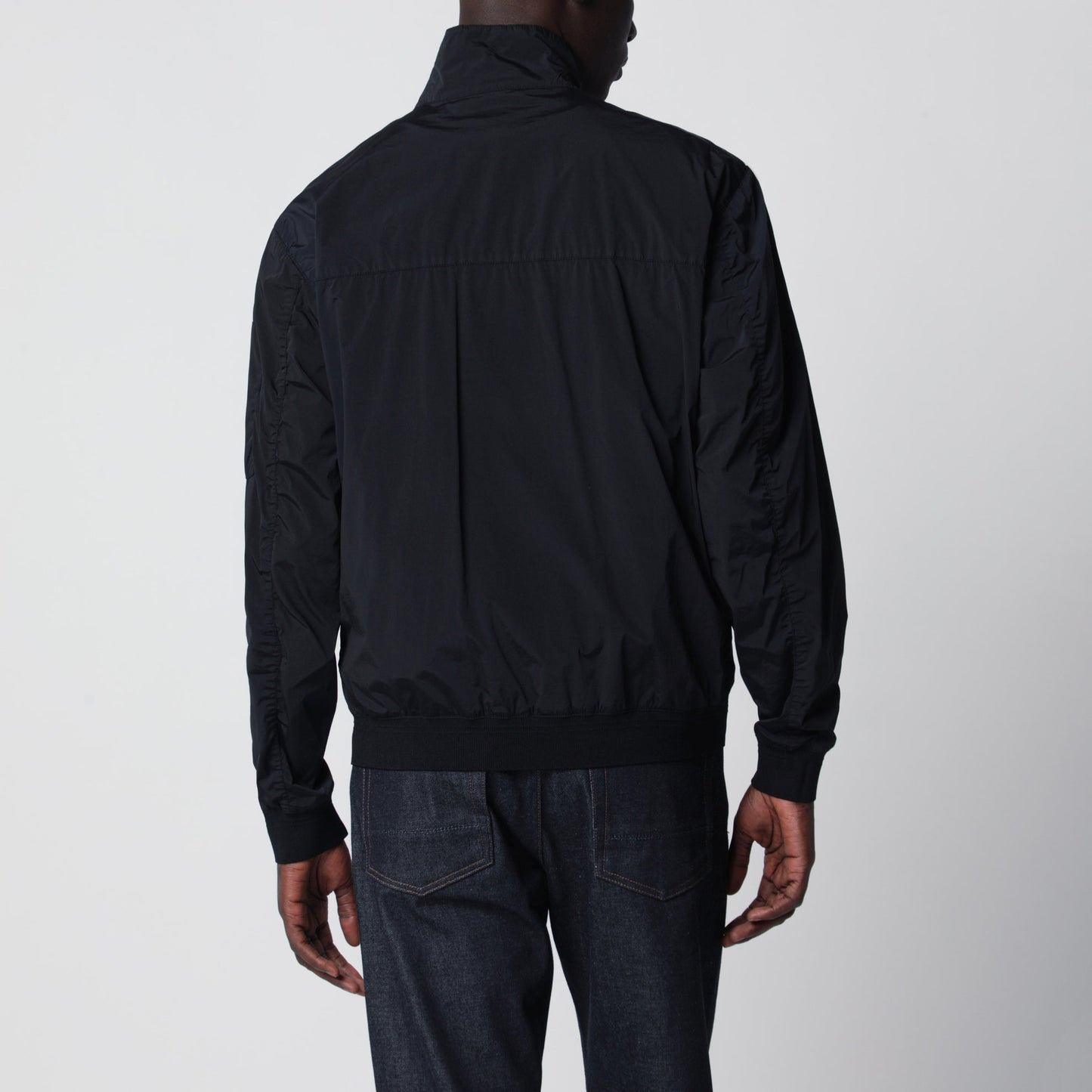 Bomber track top in nylon foderato navy