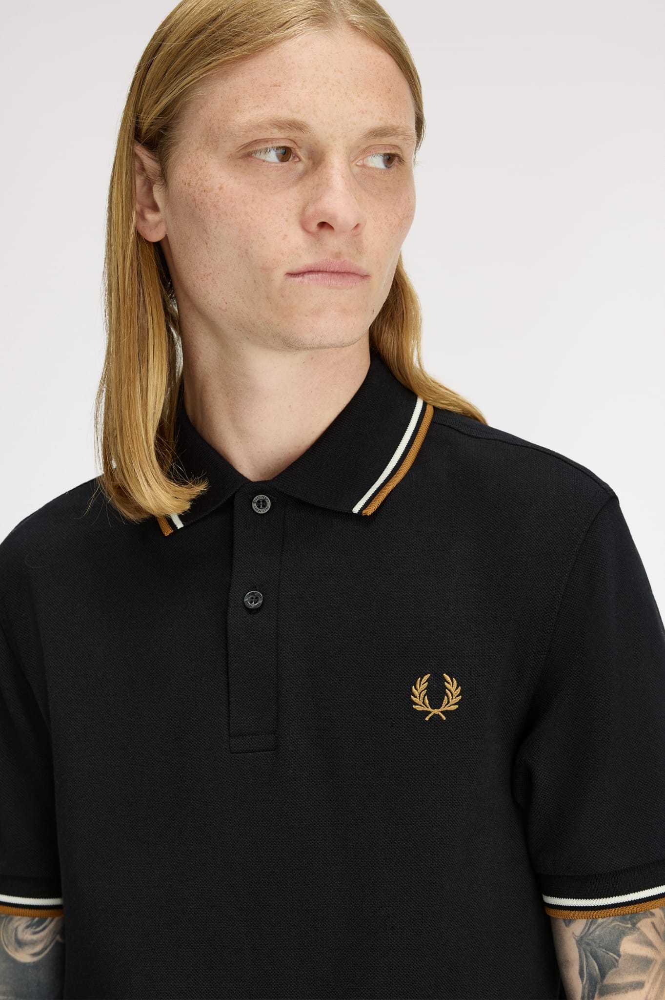 Twin Tipped polo nera/gold