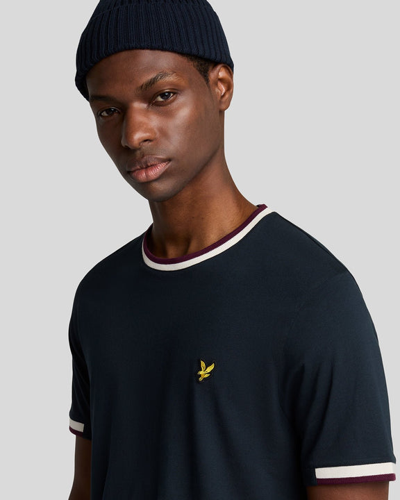 Half tipped t-shirt blu navy