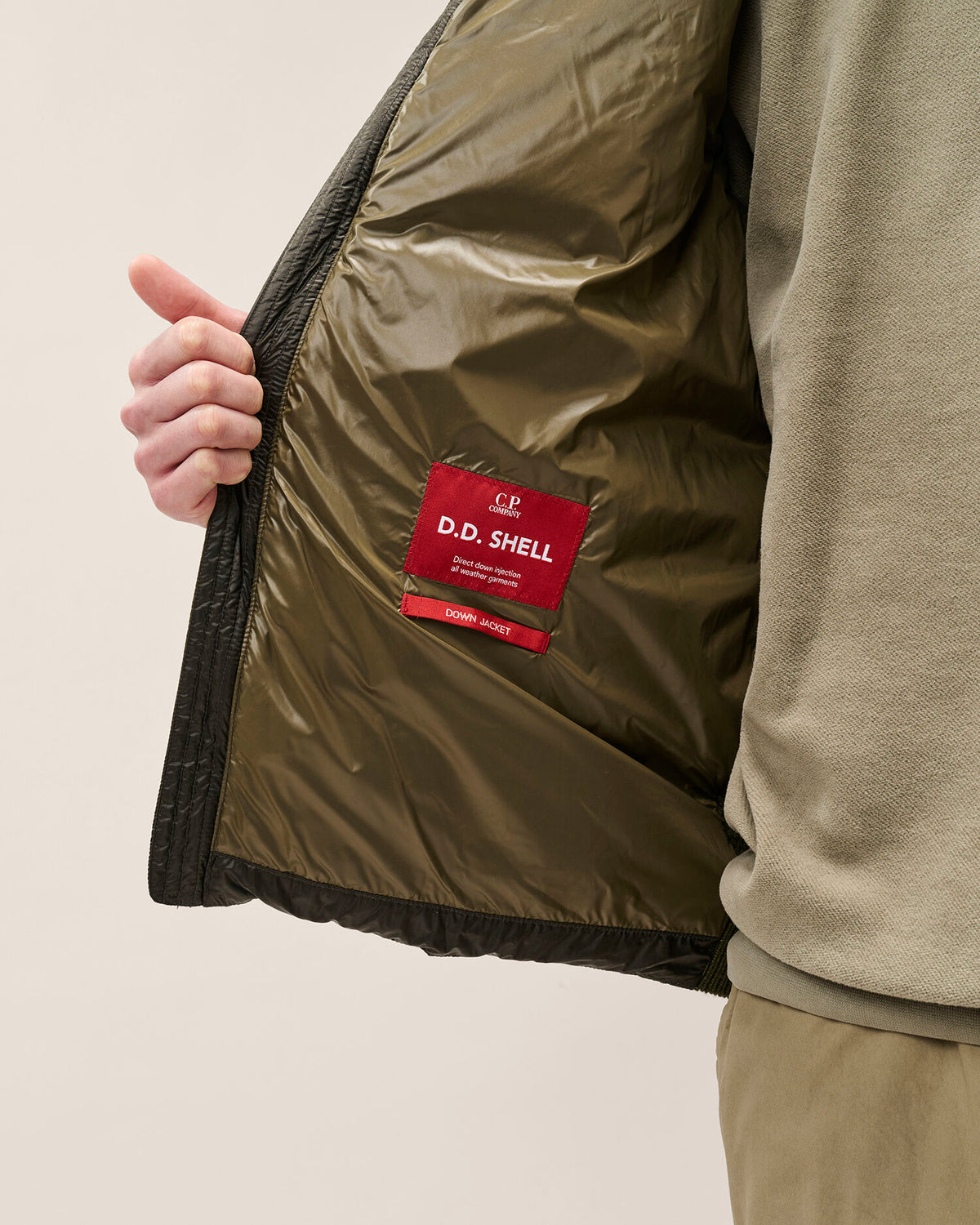 Knitwear goggle jacket merino wool extrafine Ivy green