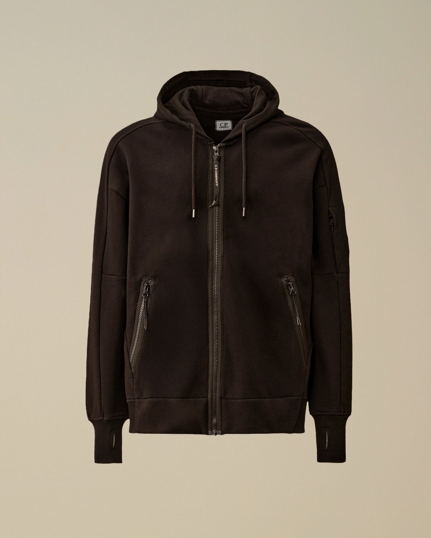 Zipped hoodie Diagonal sweatshirt nera