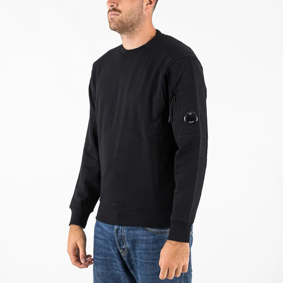 Diagonal raised fleece sweatshirt nera