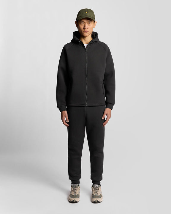 Neoprene zip hoodie nera