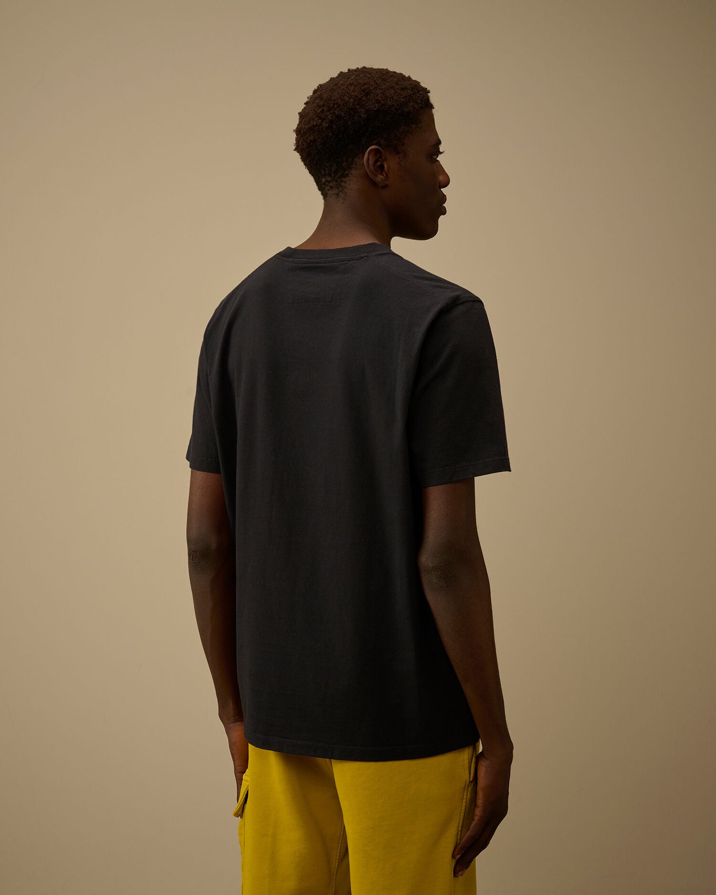 T-shirt jersey sleeve faded logo blu navy