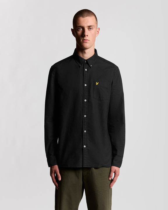 Camicia cotone Oxford nera