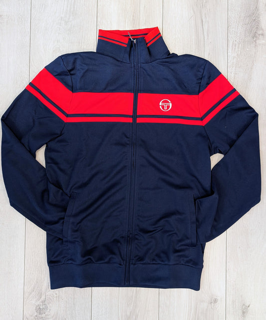Felpa track top Damarindo navy/rosso