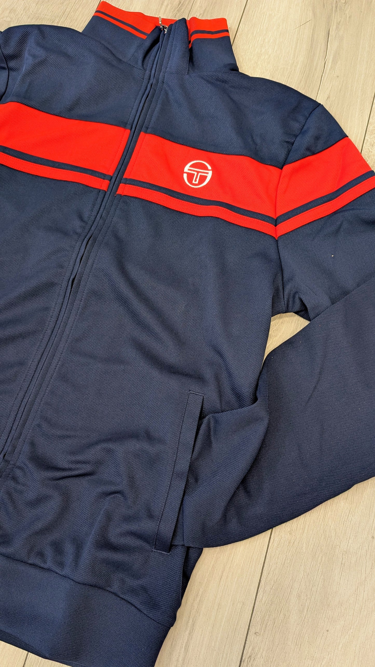 Felpa track top Damarindo navy/rosso