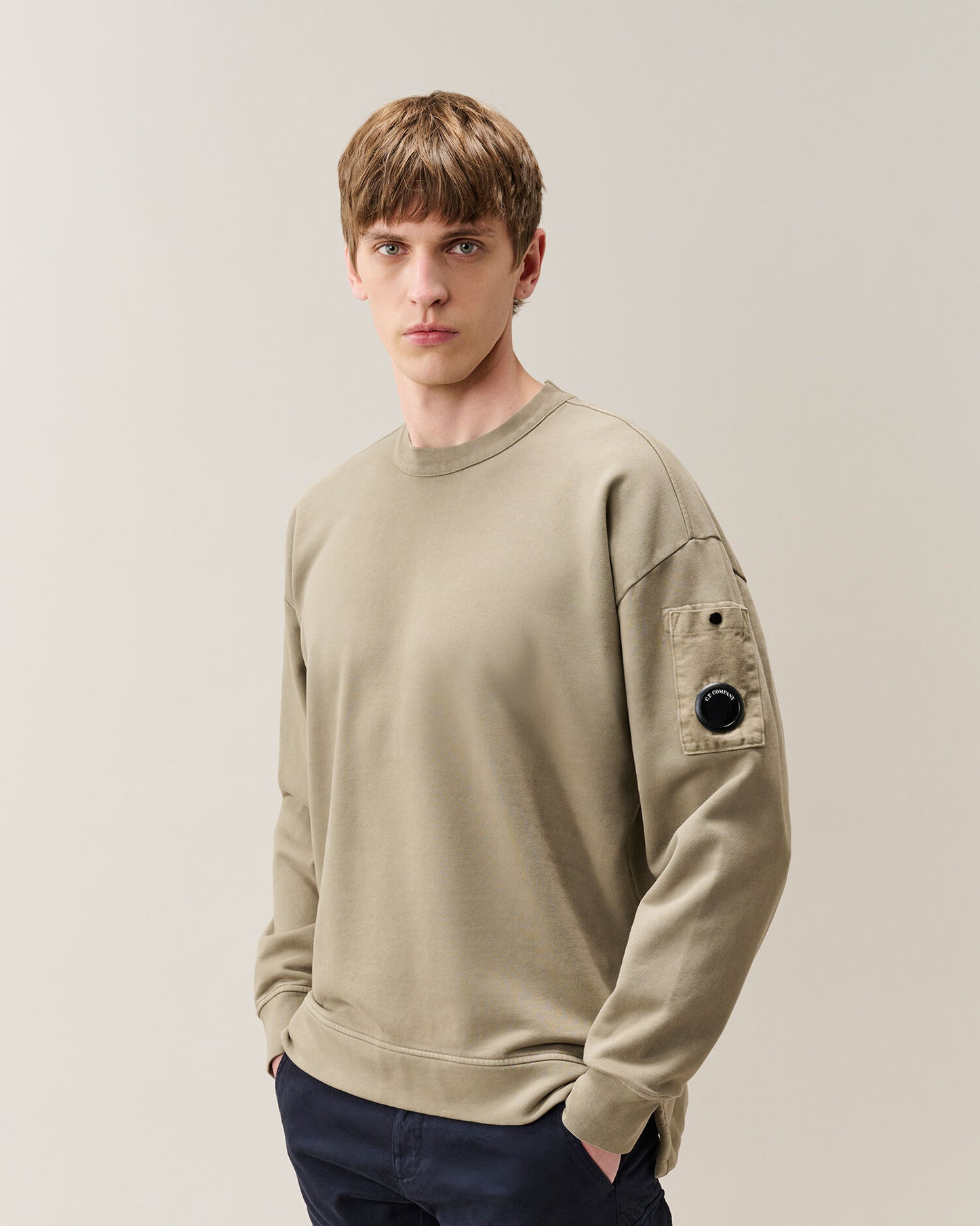 Brushed and Emerized Diagonal sweatshirt fallen rock