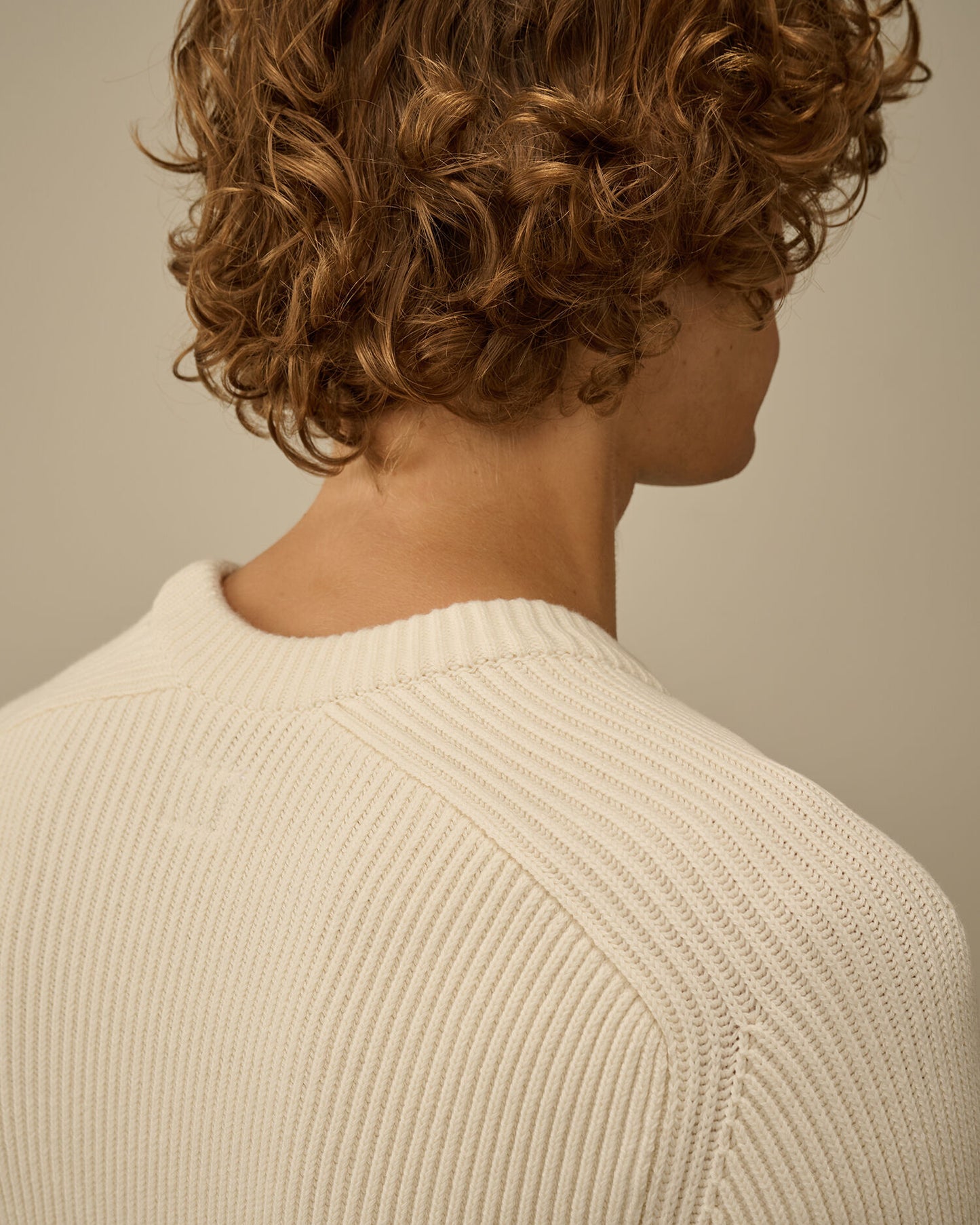Maglione full rib gauze white