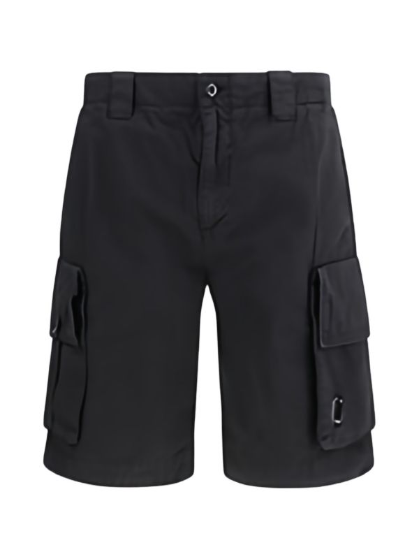 Cotton gabardine Lens carta short  nero