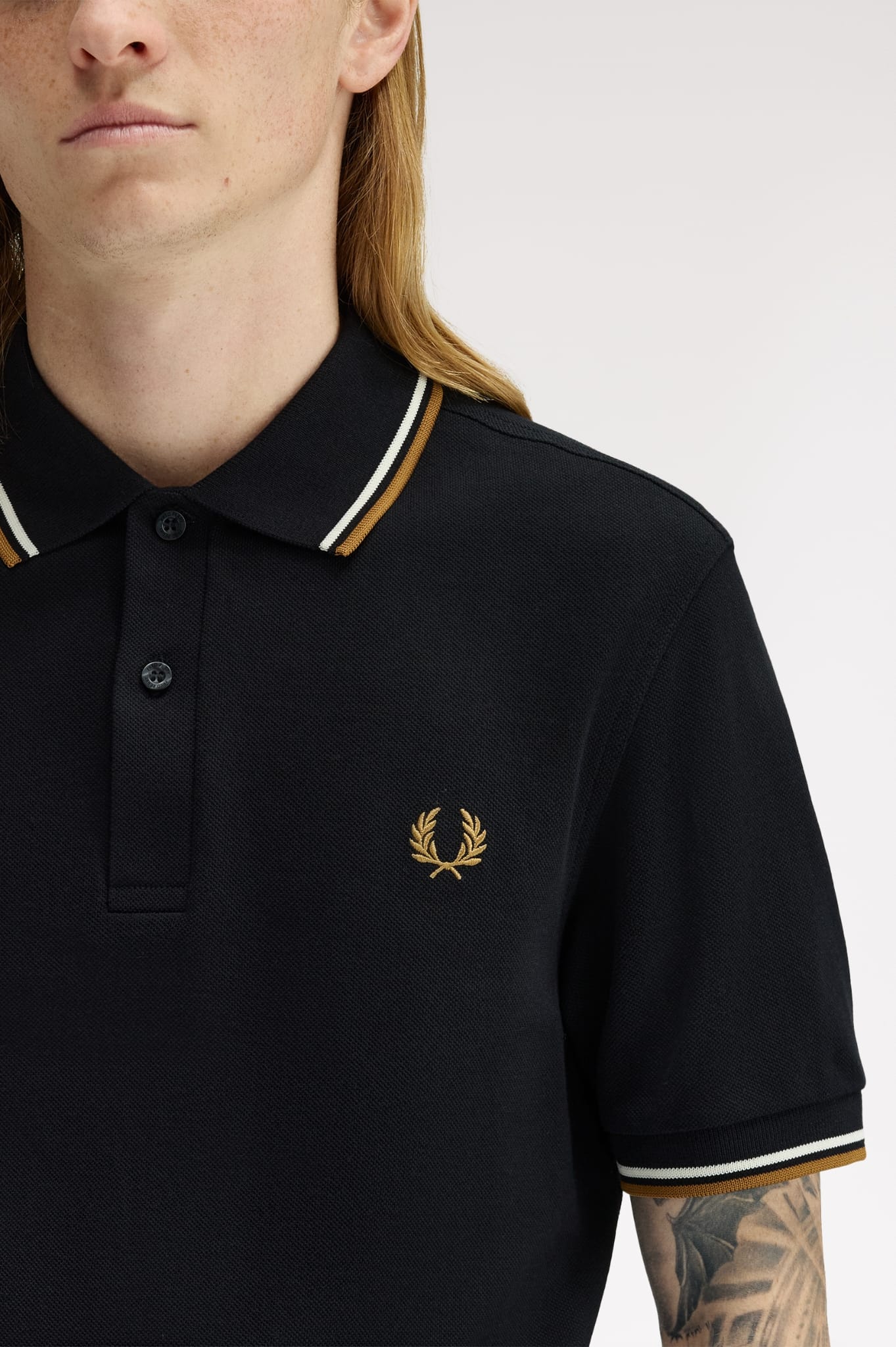 Twin Tipped polo nera/gold