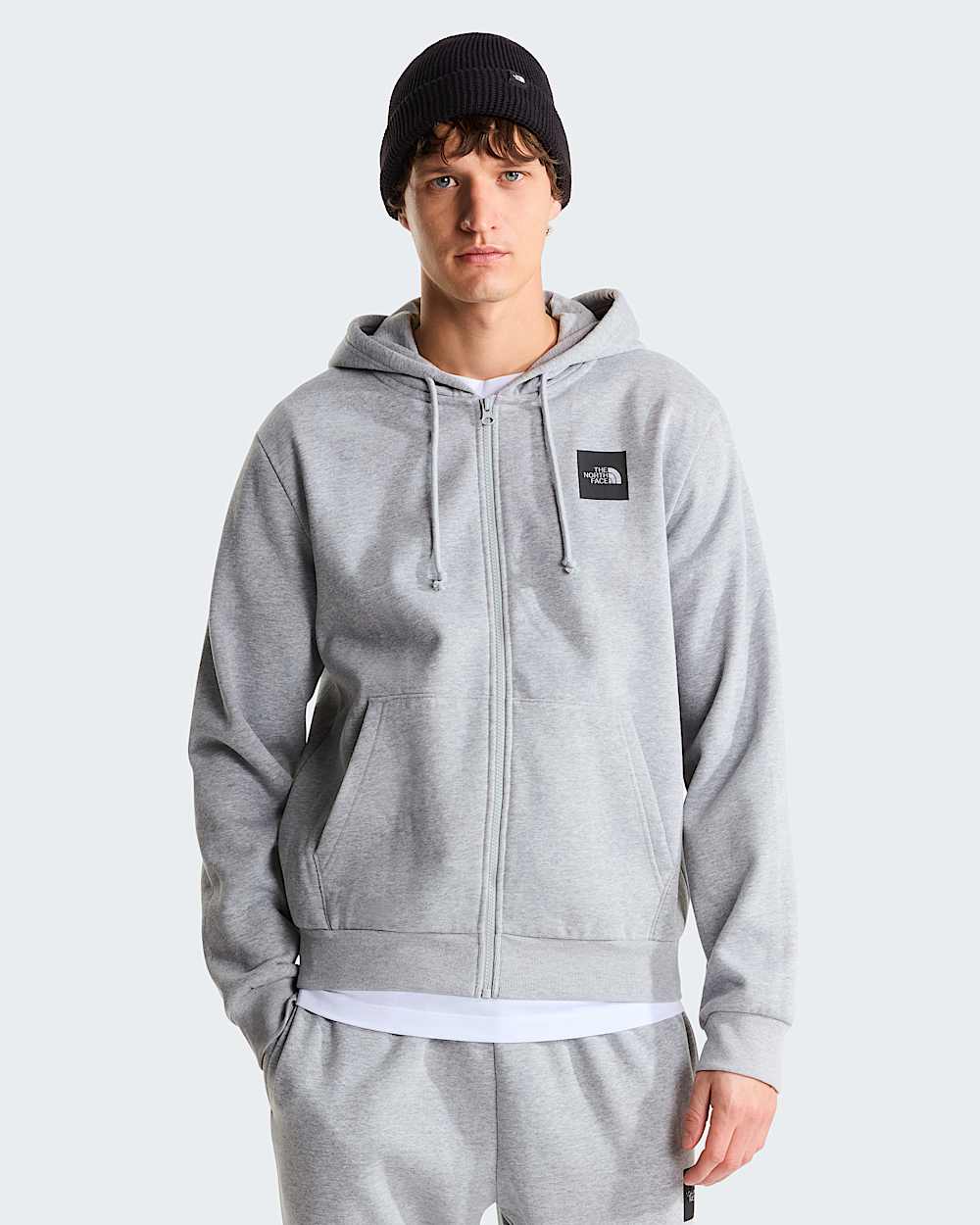 Felpa full zip box half dome grigia