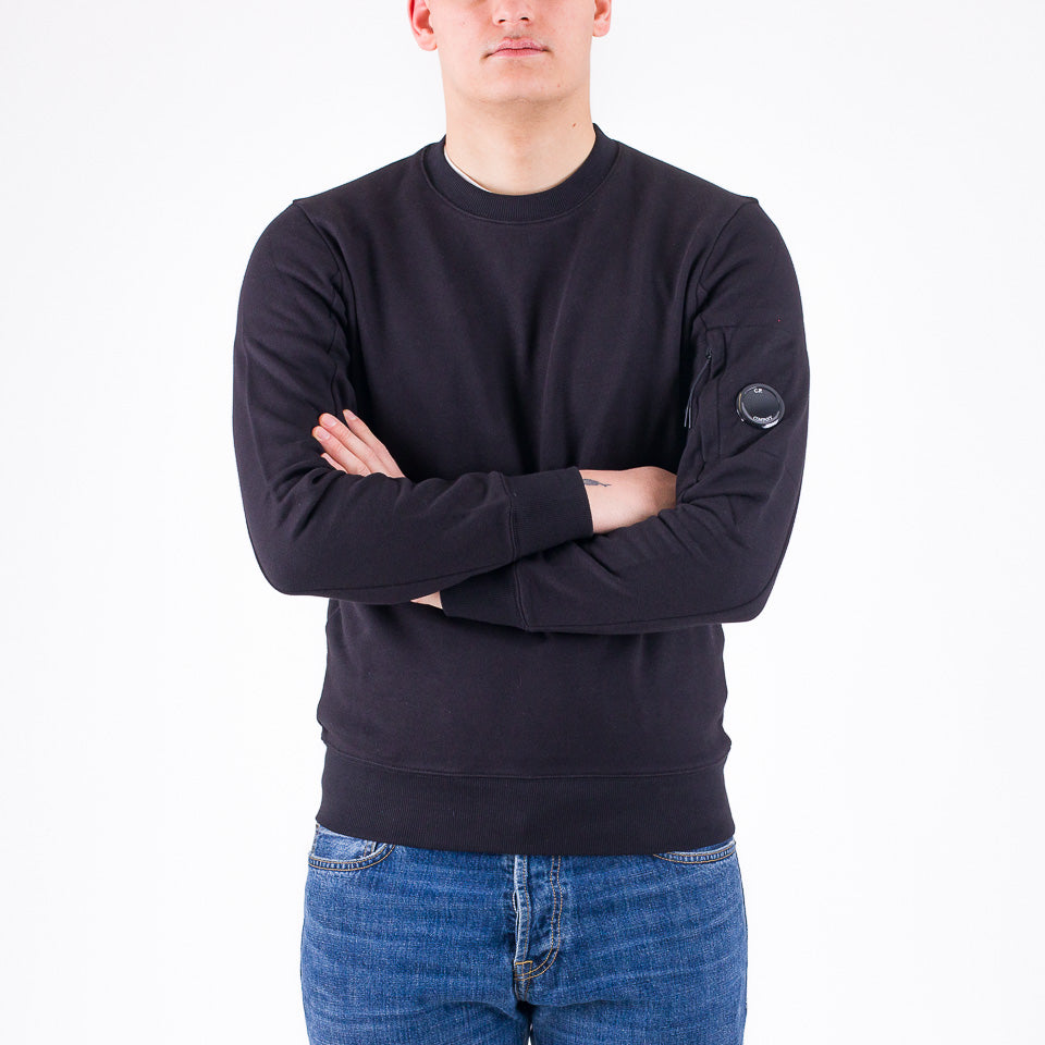 Diagonal raised fleece sweatshirt nera