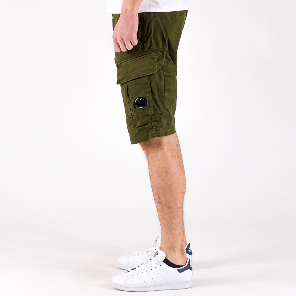 Stretch sateen cargo short Ivy green