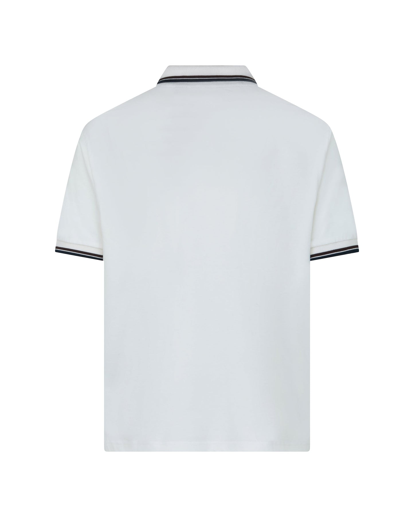 Stretch piquet stripes polo bianca