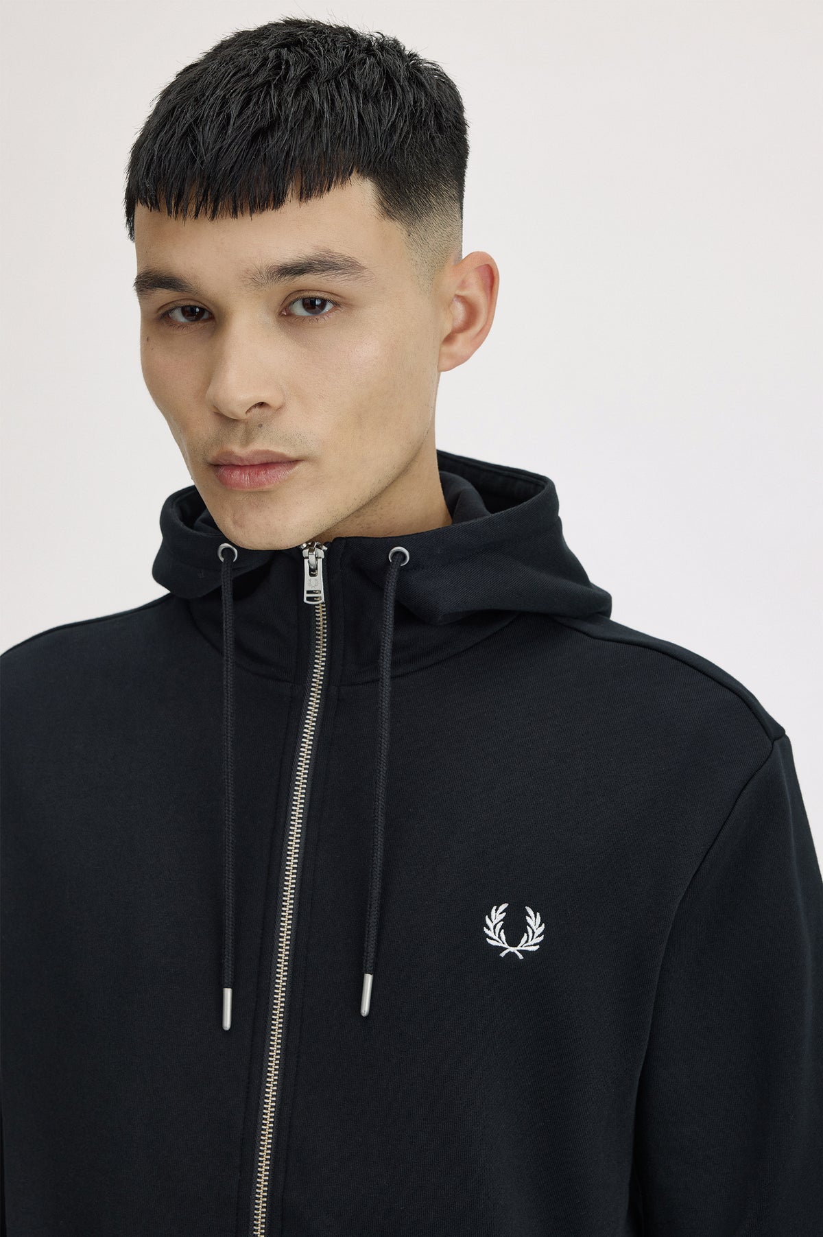 Hooded zip trough sweatshirt nera