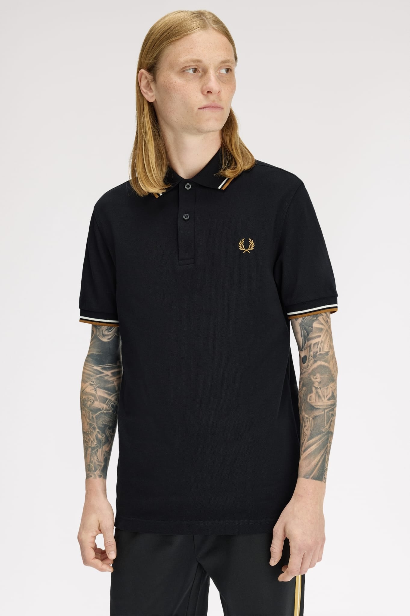 Twin Tipped polo nera/gold