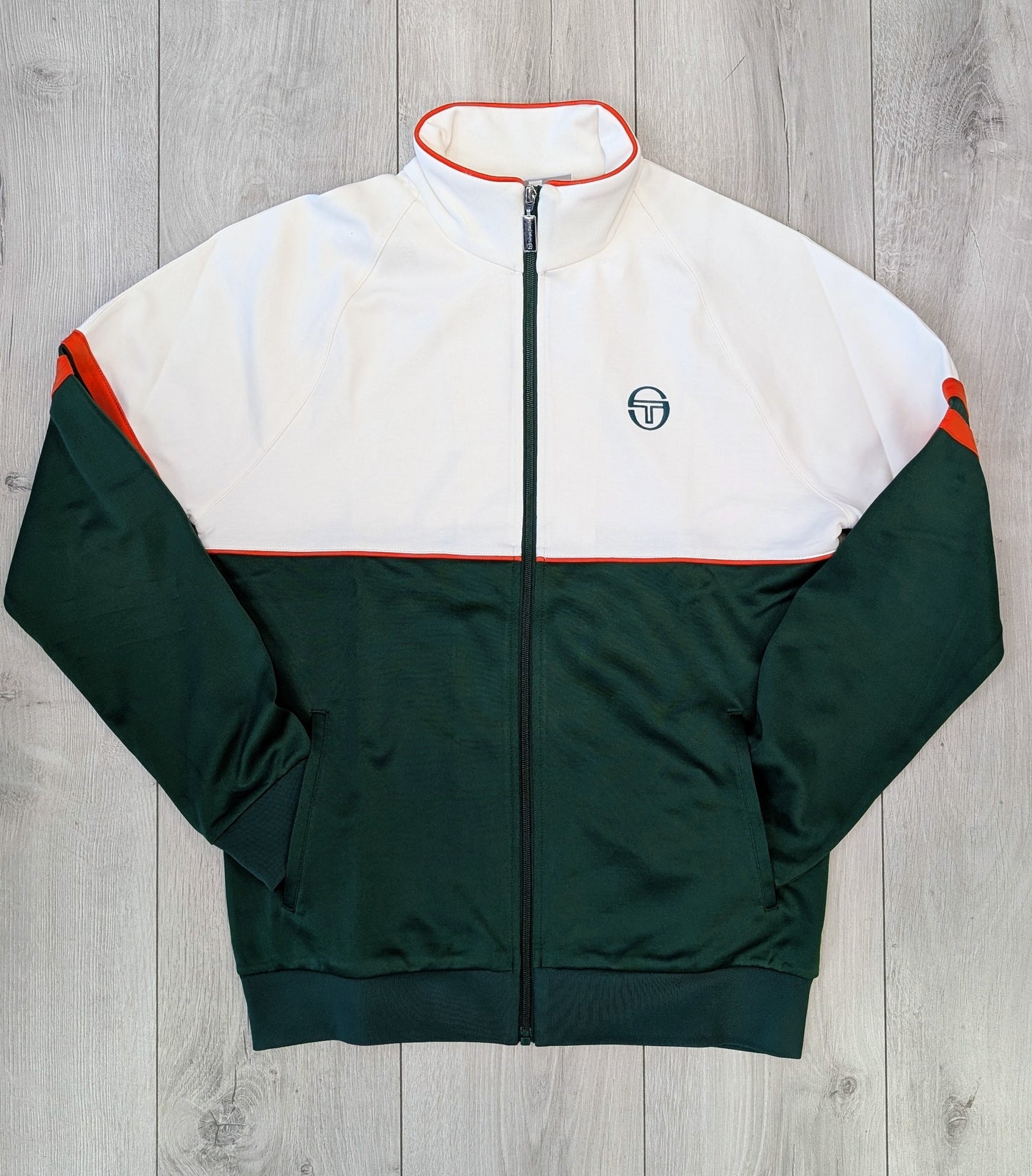 Felpa track top Orion verde/panna/rosso
