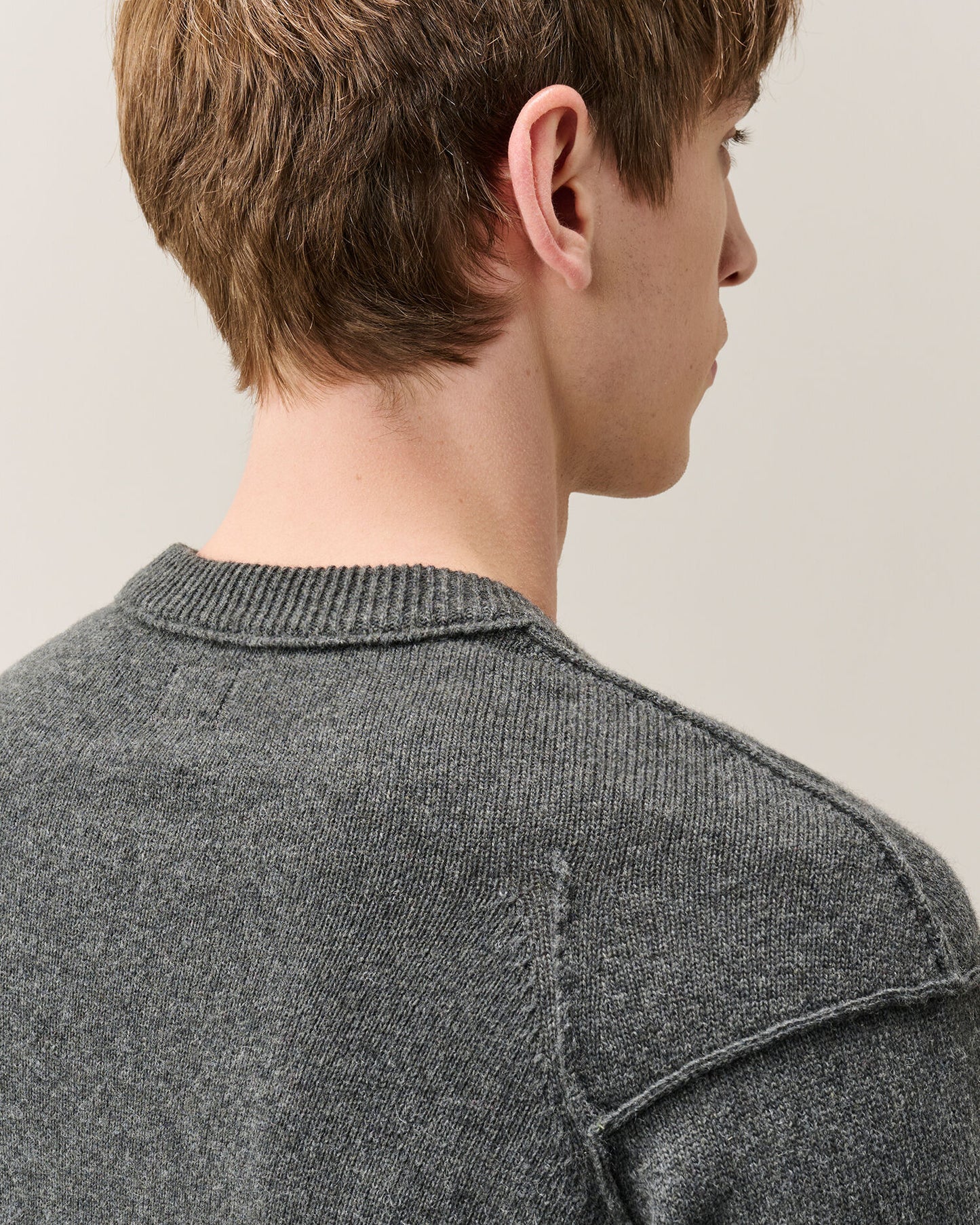 Lambswool GRS crew neck dark Shadow